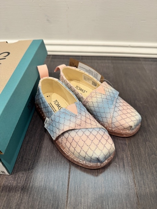 Toms Other - NWT TOMS Toddler Girls 8 Alpargata Pink Blue Mermaid-Scale Slip-On Shoes Sneaker